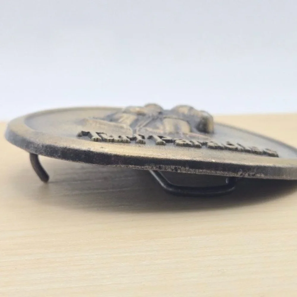 Turf Paradise Belt Buckle Horse Jockey Racing Vintage Metal‎ Western Americana